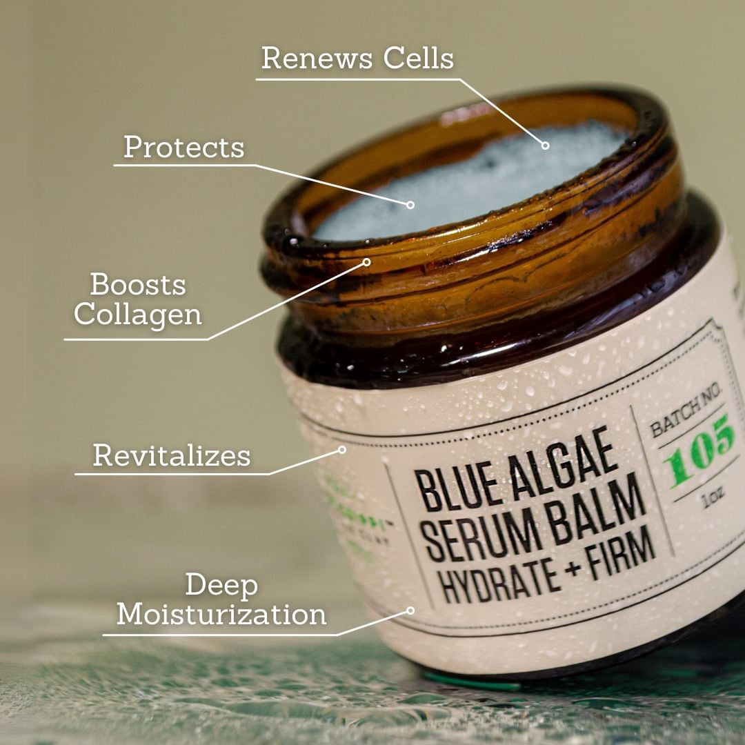 Blue Algae Serum Balm with benefits: renews cells, protects collagen, hydrates and firms