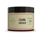 Calming Hand Balm with plant butters, lavender, and cedarwood to soothe dry, overworked hands