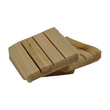 Cedar Soap Deck with drainage grooves that dry your bar between uses to make it last longer