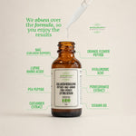 Collagen Rebuilding serum ingredient breakdown: NAG, lupine amino acids, pea peptide, cucumber, orange flower peptide, hyaluronic acid, pomegranate, vitamin B5