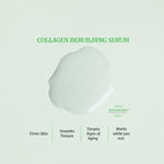 Collagen Rebuilding serum texture swatch; firms skin, smooths texture, targets signs of aging, works while you rest