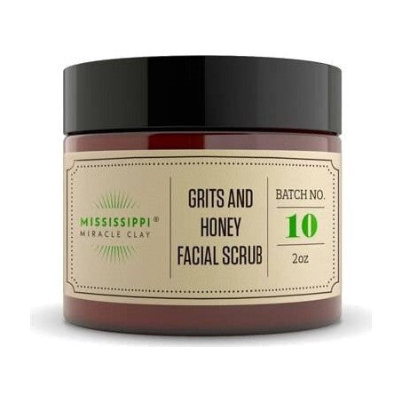 Grits and Honey Facial Scrub with corn grits and raw honey to polish and hydrate dull skin