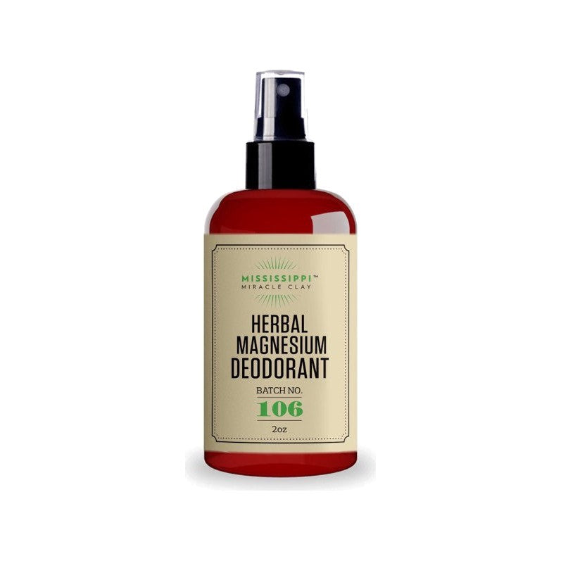 Herbal Magnesium Deodorant Spray, aluminum-free with tea tree and sage to control odor naturally