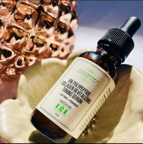 8% Polypeptide Collagen Toning Serum styled with dried botanicals