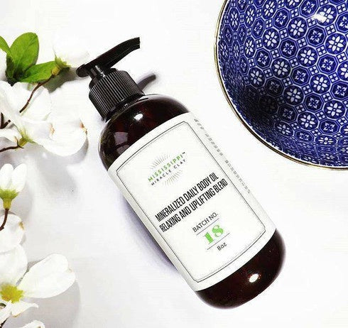 Mineralized Daily Body Oil with white orchids, a relaxing lavender and sweet orange blend